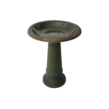 Algreen 20 x 25 in. Birdbath, Green Marble 41950